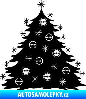 Samolepka Vánoční stromeček 001 černá