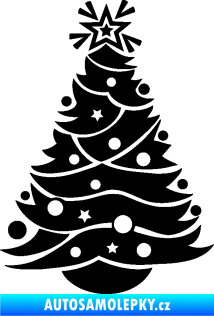 Samolepka Vánoční stromeček 002 černá