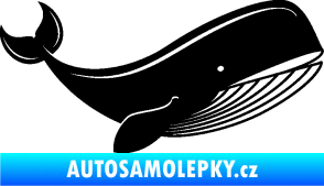 Samolepka Velryba 001 pravá černá
