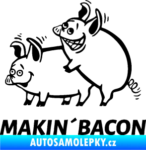 Samolepka Veselá prasátka makin bacon levá černá