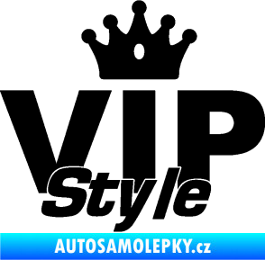 Samolepka VIP styl nápis s korunkou černá