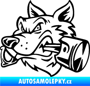 Samolepka Vlk 032 levá moto s pístem černá