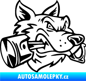 Samolepka Vlk 032 pravá moto s pístem černá