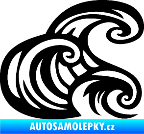 Samolepka Vlny 004 pravá moře černá