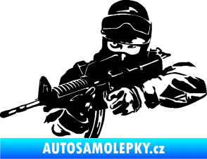 Samolepka Voják 009 levá černá