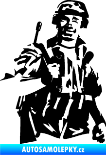 Samolepka Voják 014 pravá černá
