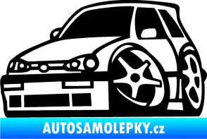 Samolepka VW Golf 3 karikatura levá černá