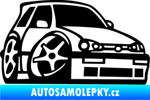 Samolepka VW Golf 3 karikatura pravá černá