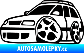 Samolepka VW Passat b6 karikatura levá černá