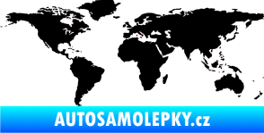 Samolepka World mapa světa černá