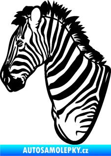 Samolepka Zebra 001 levá hlava černá