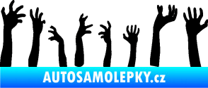 Samolepka Zombie 002 levá mrtví vylézají z hrobu černá
