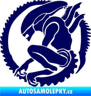 Samolepka Alien 001 levá tmavě modrá