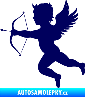 Samolepka Amor 001 levá cupid andílek tmavě modrá