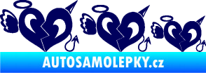 Samolepka Angel devil family 002 rodinka v autě tmavě modrá