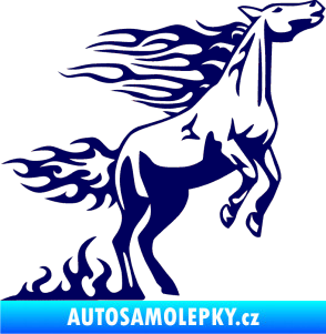 Samolepka Animal flames 001 pravá kůň tmavě modrá