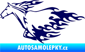 Samolepka Animal flames 003 levá kůň tmavě modrá