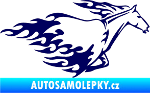 Samolepka Animal flames 003 pravá kůň tmavě modrá