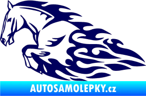 Samolepka Animal flames 008 levá kůň tmavě modrá