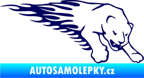 Samolepka Animal flames 020 pravá puma tmavě modrá