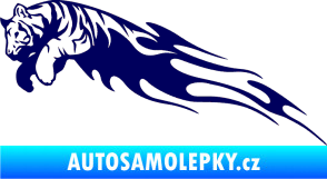 Samolepka Animal flames 022 levá tygr tmavě modrá