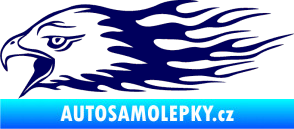 Samolepka Animal flames 023 levá orel tmavě modrá
