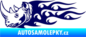 Samolepka Animal flames 025 levá nosorožec tmavě modrá