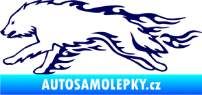 Samolepka Animal flames 032 levá vlk tmavě modrá