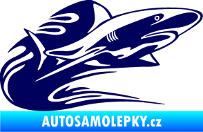 Samolepka Animal flames 037 pravá žralok tmavě modrá