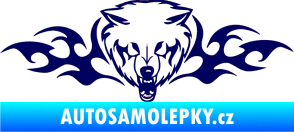 Samolepka Animal flames 038 pravá vlk tmavě modrá