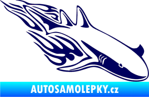 Samolepka Animal flames 048 pravá žralok tmavě modrá