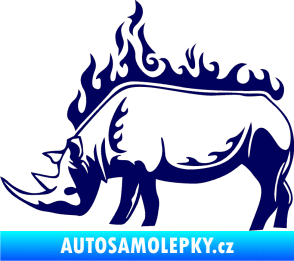 Samolepka Animal flames 049 levá nosorožec tmavě modrá