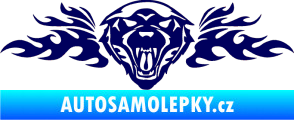 Samolepka Animal flames 058 levá vlk tmavě modrá