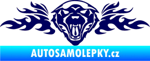 Samolepka Animal flames 058 pravá vlk tmavě modrá