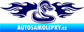 Samolepka Animal flames 072 pravá had tmavě modrá