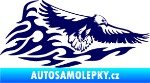 Samolepka Animal flames 075 pravá orel tmavě modrá