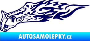 Samolepka Animal flames 080 levá gepard tmavě modrá