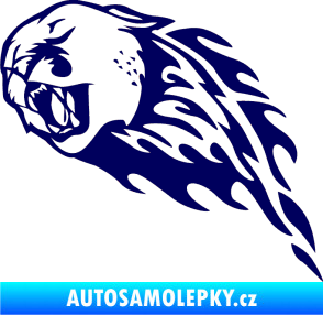 Samolepka Animal flames 083 levá puma tmavě modrá
