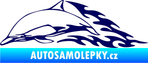 Samolepka Animal flames 099 levá delfín tmavě modrá