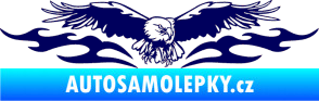 Samolepka Animal flames 100 pravá orel tmavě modrá