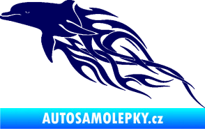 Samolepka Animal flames 102 levá delfín tmavě modrá