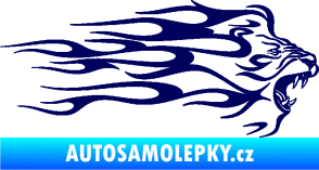 Samolepka Animal flames 103 pravá lev tmavě modrá
