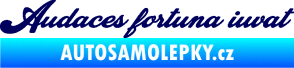 Samolepka Audaces fortuna iuvat nápis odvážnému štěstí přeje tmavě modrá