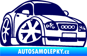 Samolepka Audi TT karikatura pravá tmavě modrá
