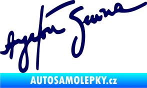 Samolepka Podpis Ayrton Senna švestkově modrá