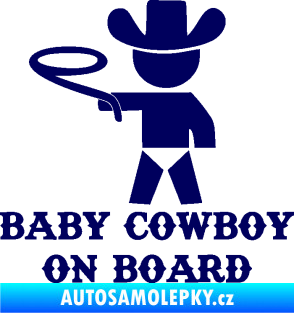 Samolepka Baby cowboy on board levá tmavě modrá