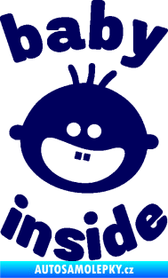 Samolepka Baby inside 002 levá dva zuby na palubě tmavě modrá
