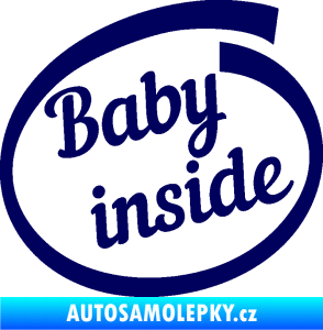 Samolepka Baby inside dítě v autě nápis tmavě modrá