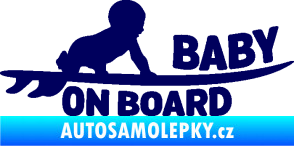 Samolepka Baby on board 010 pravá surfing tmavě modrá