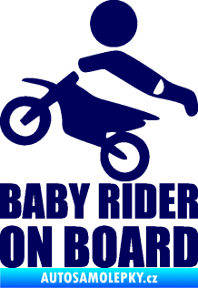 Samolepka Baby rider on board levá tmavě modrá